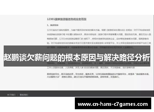 赵鹏谈欠薪问题的根本原因与解决路径分析 赵鹏谈欠薪问题的根本原因与解决路径分析